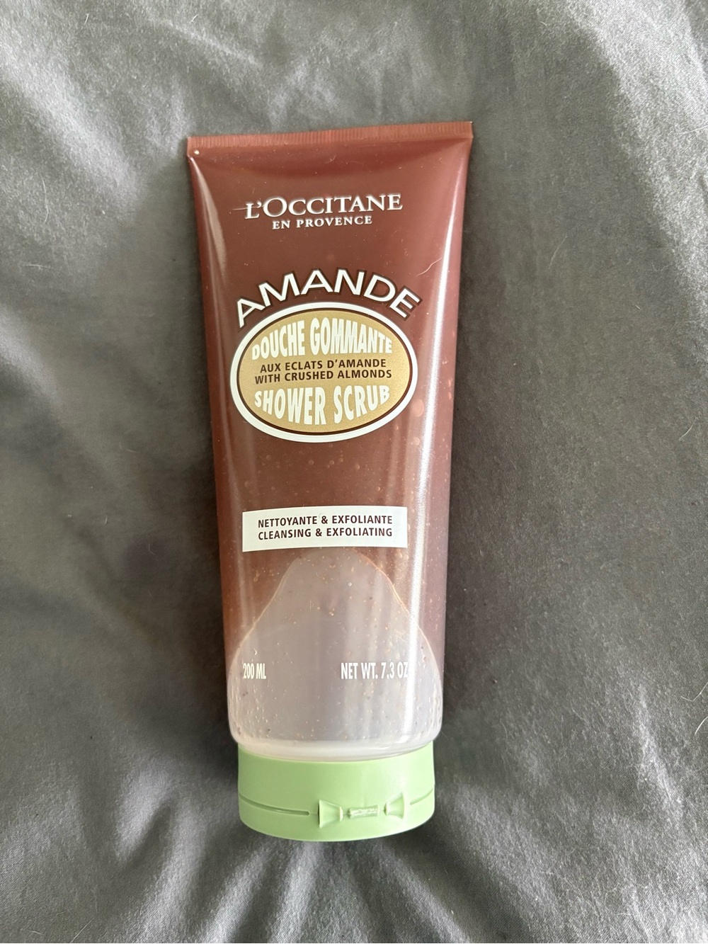 L'OCCITANE Almond Shower Scrub in Brown with Green Cap